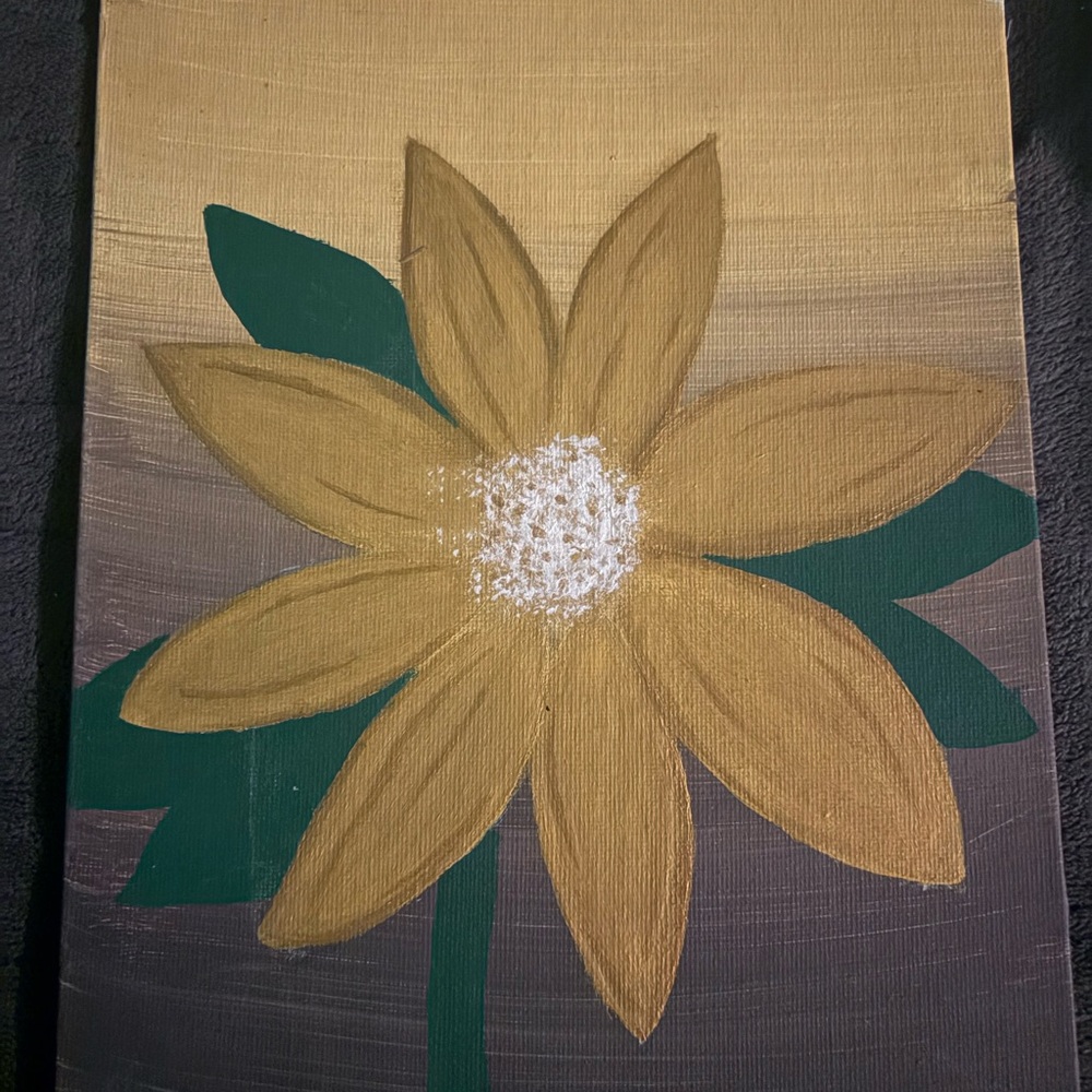 Golden Floral Canvas Art